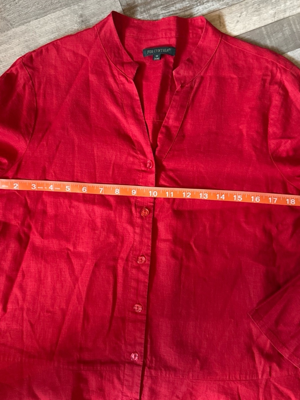 For Cynthia Vibrant Red Button-Front Dress size M - Picture 4 of 4